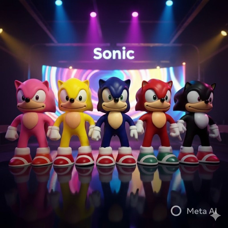 Kit 5 Bonecos dos Sonic 5 cores