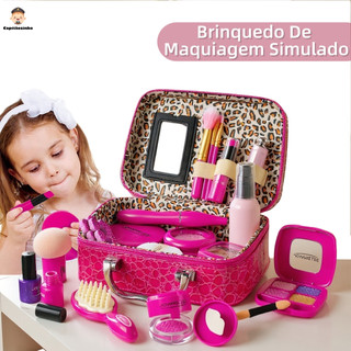 Kit Maquiagem Colorida Brinquedo Presente Ideal De Aniversário Para Meninas Crianças Lavável Portátil