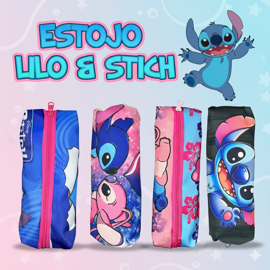 Estojo Escolar Lilo e Stich Estampado Bolsa Para Lápis Infántil Estojo Para Menina em Oferta na Shopee