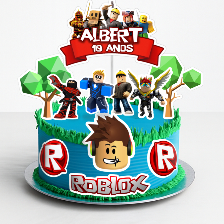 Decoração Bolo Roblox Menina - Comprar com Melhor Preço em Padaria