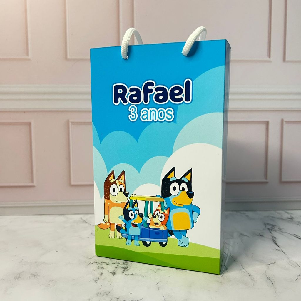 Sacolinha Personalizada Bluey| Sacolinha Surpresa | Lembrancinha Festa | Pegue e Monte