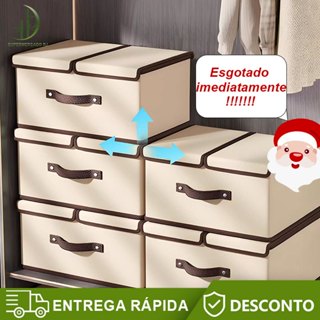 Caixa Organizador Dobrável Retrátil De Tecido TNT Roupa Objetos Brinquedos Cosmético Bom Presente em Oferta na Shopee
