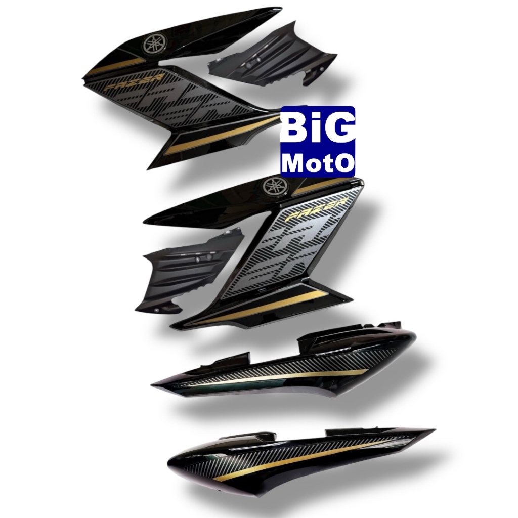 Par Aba do tanque Yamaha Fazer 150 2017/2018 Preto com Complemento + Par Rabeta traseira Fazer 150