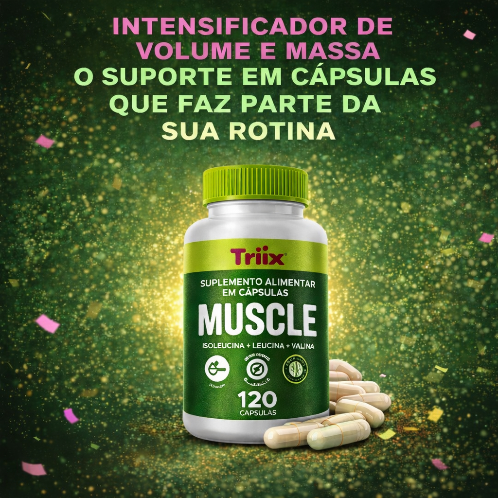 Aminoacidos Bcaa Concentrado Potencializador Musc da Triiix 120 Capsulas Original Loja Oficial