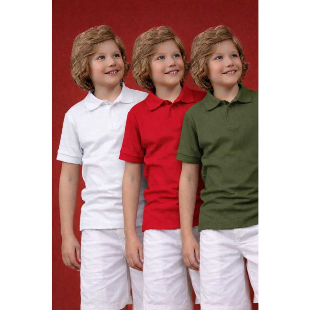 Camiseta Polo Infantil e Juvenil Manga Curta 1 ao 14