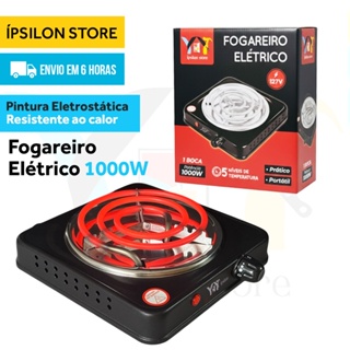 Fogao Fogareiro Eletrico 1000w 1 Boca Portatil Camping 110V - 220V em Oferta na Shopee