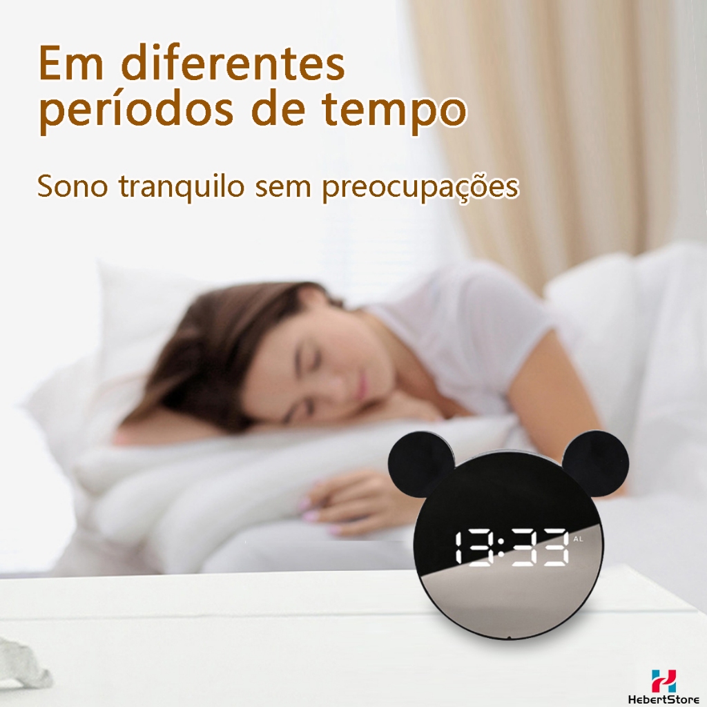 Relógio De Parede Digital Com Luz Despertador Temperatura Calendário Umidade 5 Em 1 Relógio Digital De Mesa