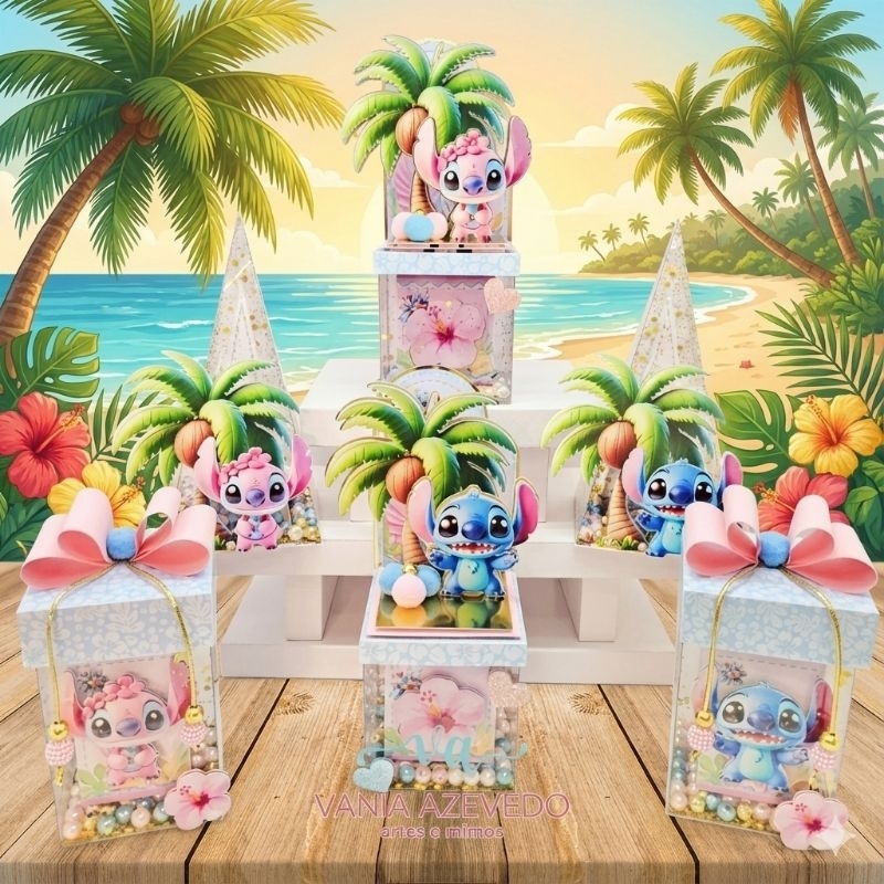 Kit Festa Luxo Lilo Stitch Personalizados I Lembrancinhas I Festas I Caixinhas I Aniversários I Caixinhas de Acetato