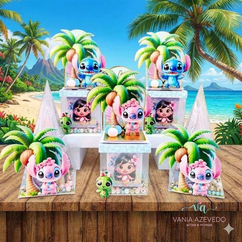 Kit Festa Luxo Lilo Stitch Personalizados I Lembrancinhas I Festas I Caixinhas I Aniversários I Caixinhas de Acetato