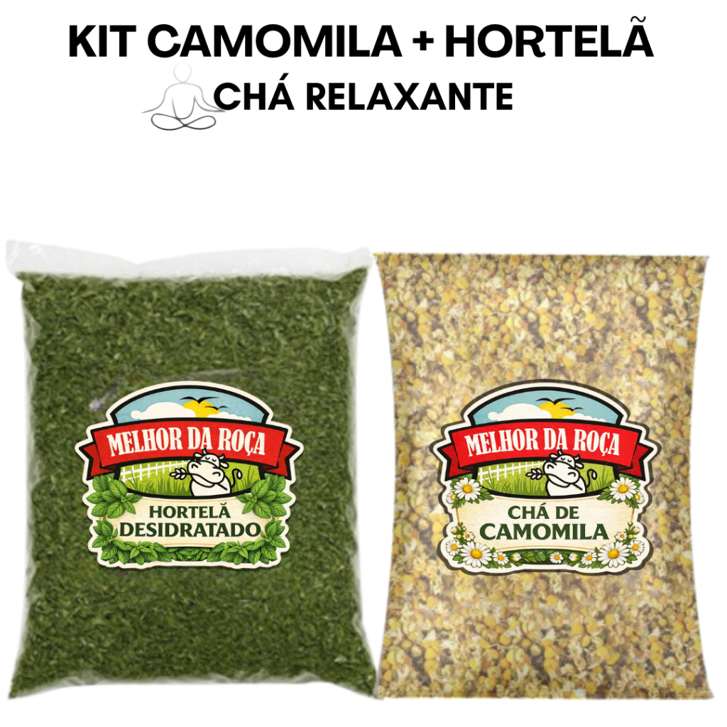 Imagem Kit Camomila + Hortelã 100g ou 250g Cada | Chá Calmante e Digestivo Natural