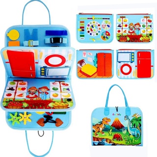 Brinquedos Maleta Sensoriais Básicos De Habilidades De Vida Para Toddlers Montessori Busy Board em Oferta na Shopee