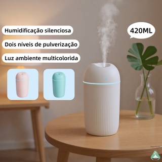 Umidificador De Ar E Difusor Aromatizador De Ambiente Escritório 220ml 420ml Purificador De Ar Portátil Usb Com Led em Oferta na Shopee