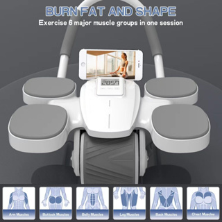 Roda Abdominal Profissional - Suporte Duplo Aprimorado para 4 Cotovelos, Maior Estabilidade e Alívio Articular em Oferta na Shopee