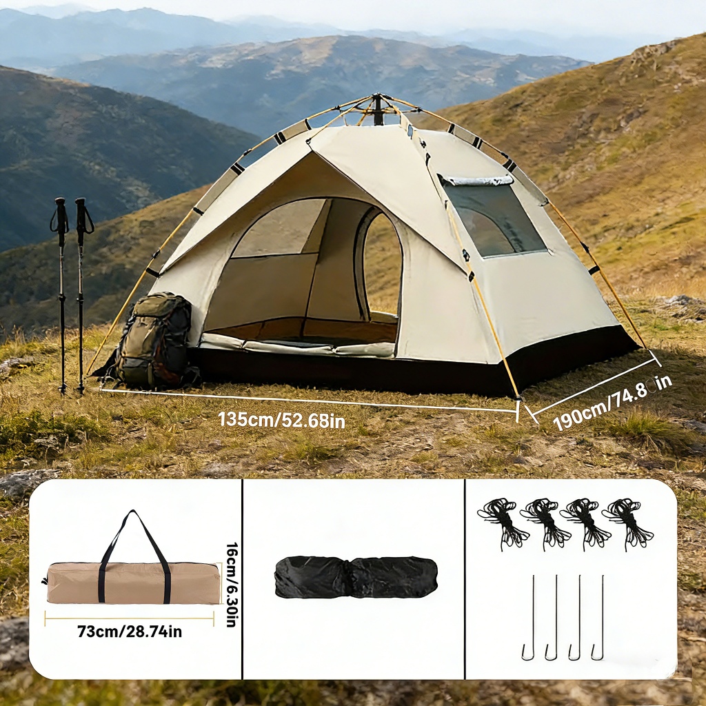Barraca Camping Automático/Manual 2-4 Pessoas - Barraca De Acampamento A Prova D'Água - Barraca Camping Praia em Oferta na Shopee
