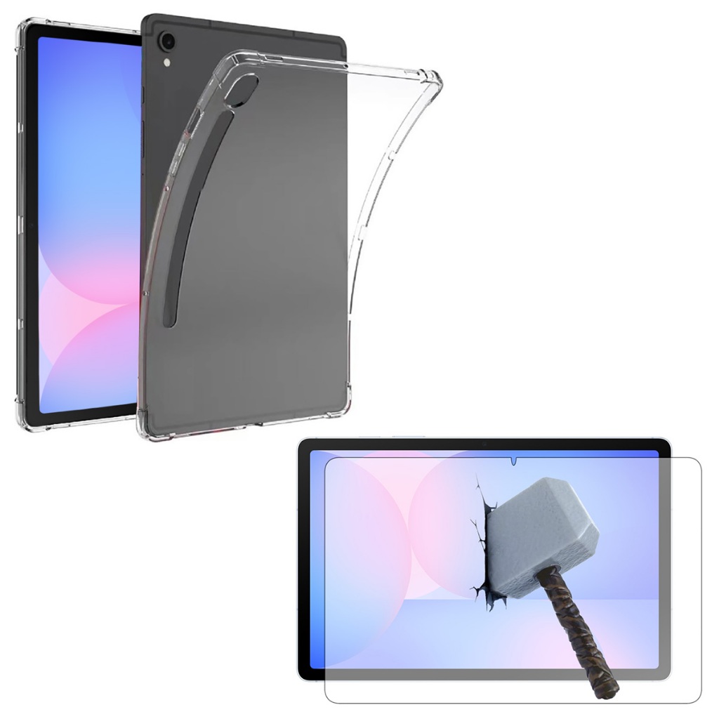 Capa Silicone TPU + Película Vidro para Tablet Galaxy Tab S10 FE de 10.9 Polegad