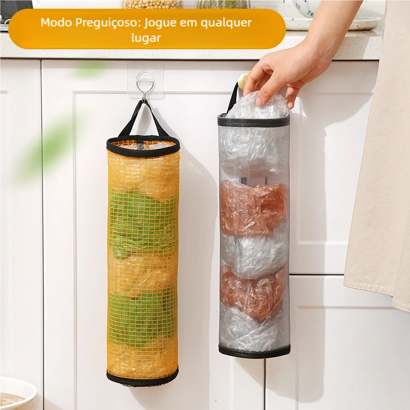 Detalhes do Dispenser Organizador de Sacolas - Armazenamento de Plástico para Cozinha Doméstica