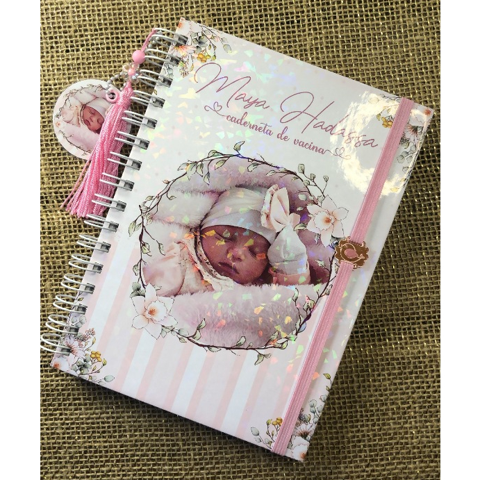 Caderneta de Saude / Vacinação Personalizada - Floral com foto