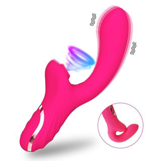 Vibrador Duplo Prazer: Estimulador Ponto G + Sugador Clitoriano 2 em 1 em Oferta na Shopee