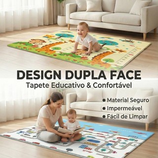 🔥TAPETE TATAME INFANTÍL 6mm  200×180/180x150cm Antiderrapante | Tapete de Bebê Dupla Face À Prova d'Água e Dobrável em
