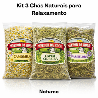 Chá Noturno Bem-Estar para Relaxamento Camomila Capim-Cidrera Passiflora 300g em Oferta na Shopee