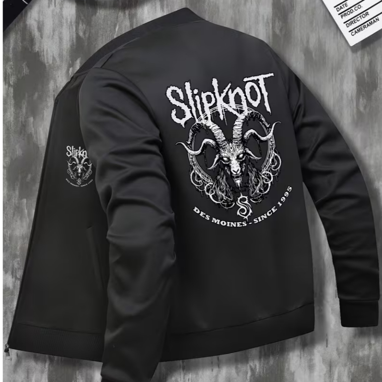 Jaqueta Esportiva Masculina Bomber Banda De Rock Slipknot Shawn Crahan Album Goat Duality Academia