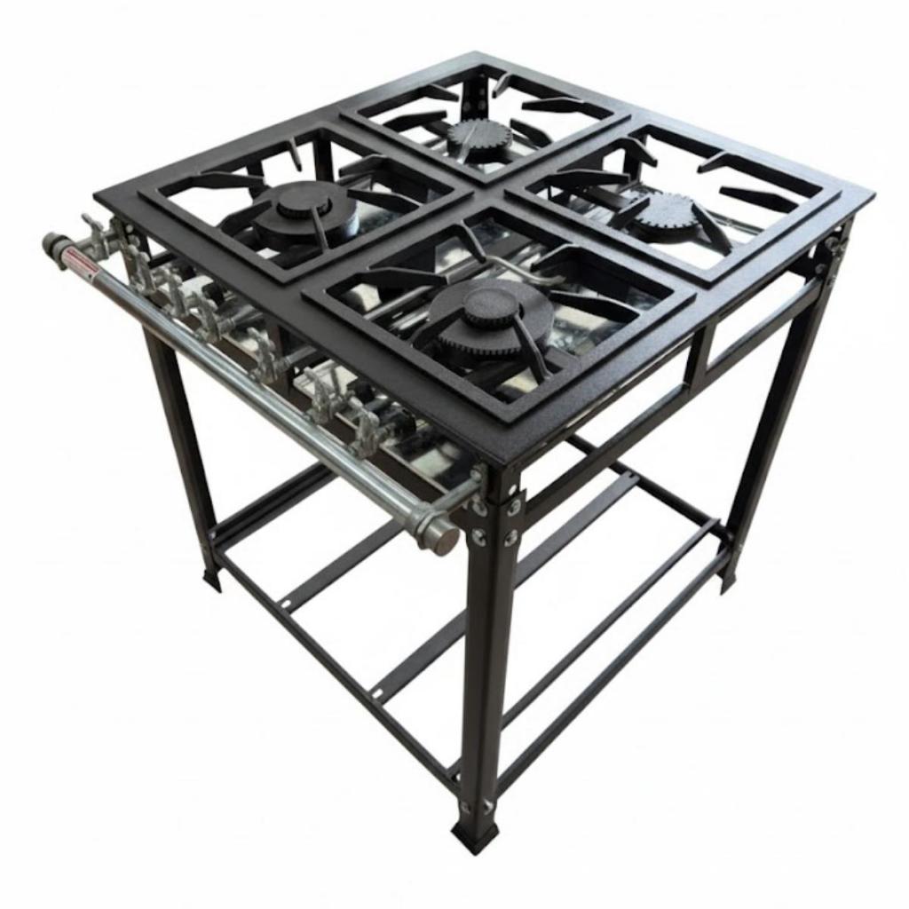 Fogão 4 Bocas 2QS 2QD Industrial Baixa Pressão Bocas 30x30 Robusto Forte C/ Pés