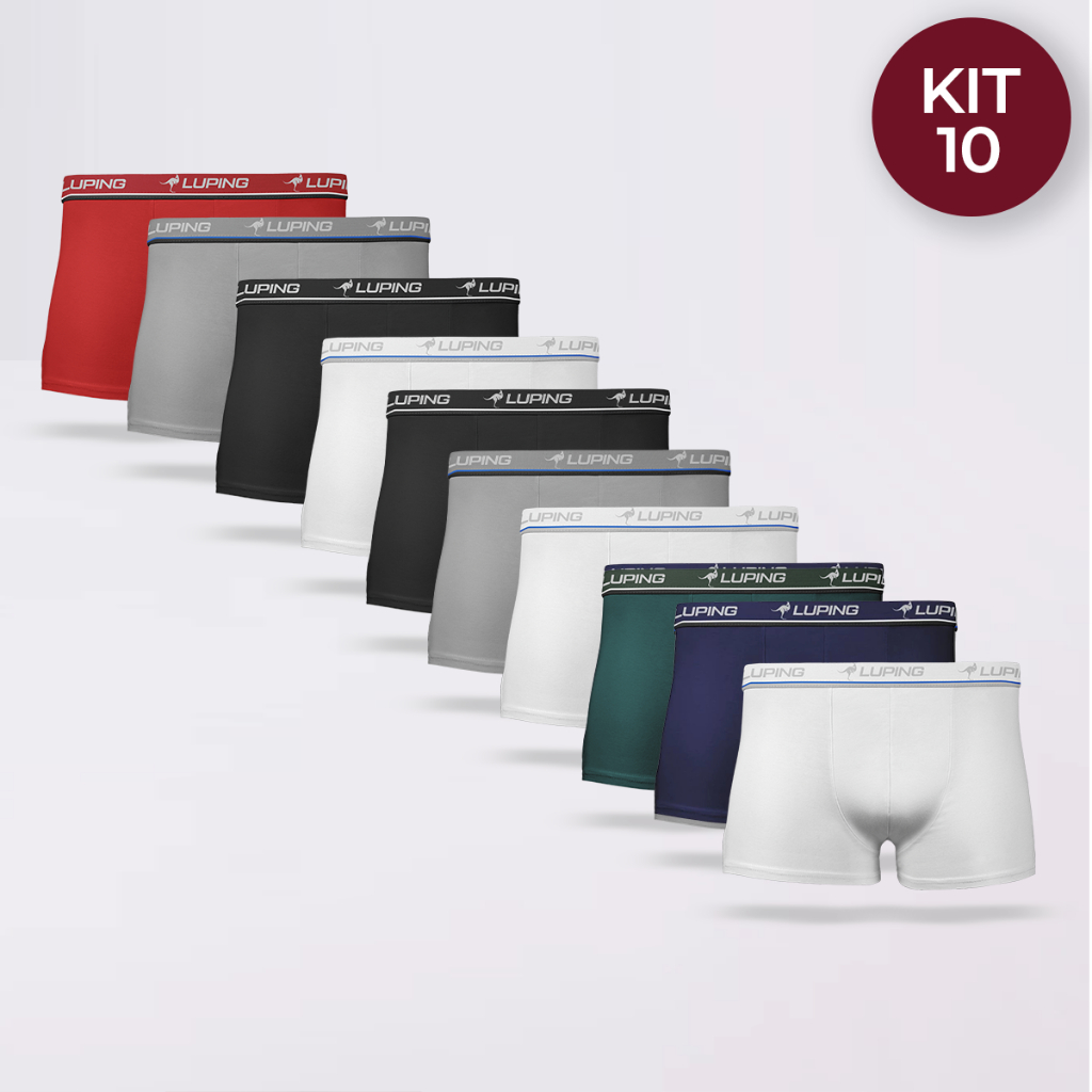 Kit 10, 5, 3 Cuecas Boxer Shortinho Masculina Adulto Premium Forro de Algodão Confortável em Oferta na Shopee