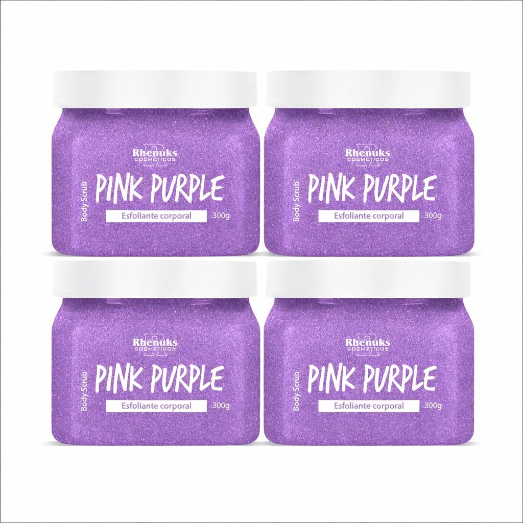 KIT 4 Esfoliante Corporal Pink Purple Body Scrub Rhenuks 300g