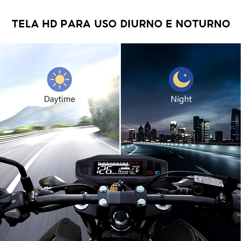 Medidor Universal Motocicleta de Tacômetro Velocímetro,Mini digitais odômetro LCD cluster