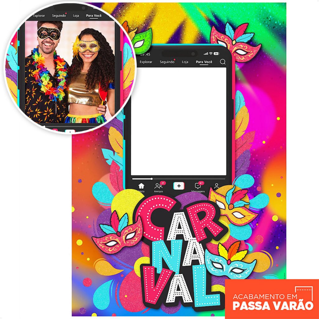 Painel Carnaval Interativo Retangular 1,50x2,20m Vazado para Fotos Sublimado Em Tecido em Oferta na Shopee