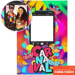 Painel Carnaval Interativo Retangular 1,50x2,20m Vazado para Fotos Sublimado Em Tecido