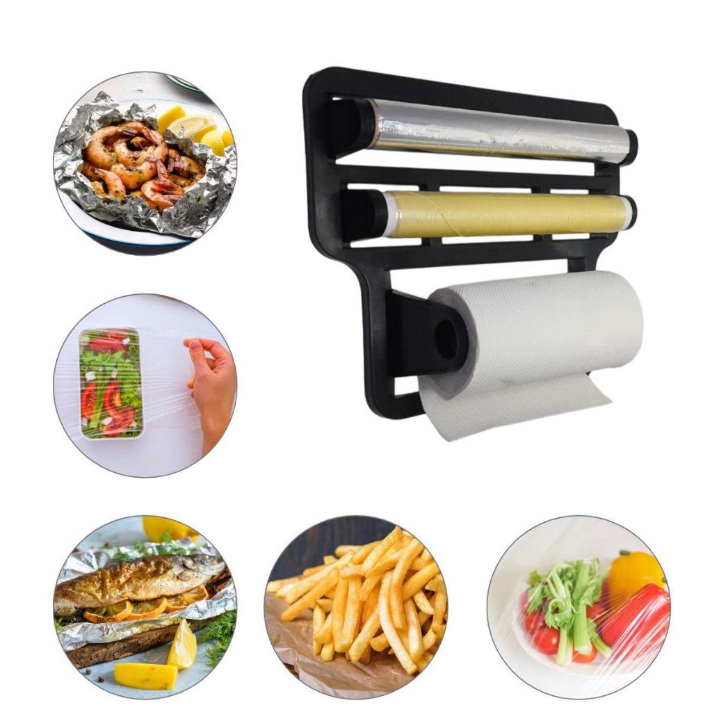 Organizador De Papel Toalha Guardanapo De Rolo E Alumínio De Parede