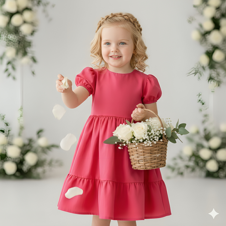 Vestido Manga Bufante Fofo Luxuoso Moda Infantil Blogueira Mini Diva Aniversário Festa Casamento