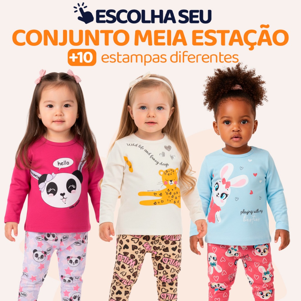 Conjunto Infantil Bebe Menina De Meia Estação Roupa De Bebê Menina Camiseta E Calça Legging Feminino Tamanho 1 ao 10 em Oferta na Shopee