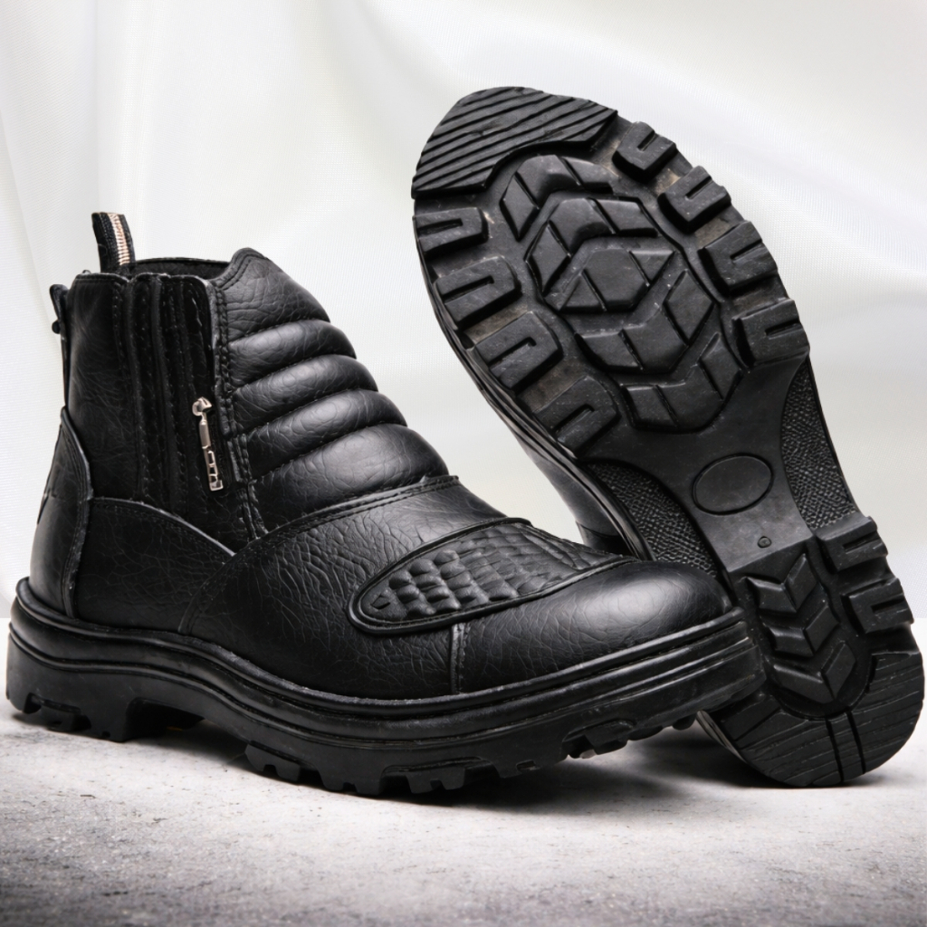 Bota de Trabalho Preta Resistente Confortável Solado Antiderrapante