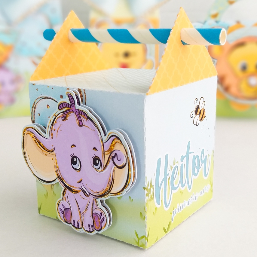 Caixa Canudo Personalizado  URSINHO POOH BABY Lembrancinha Pegue e Monte