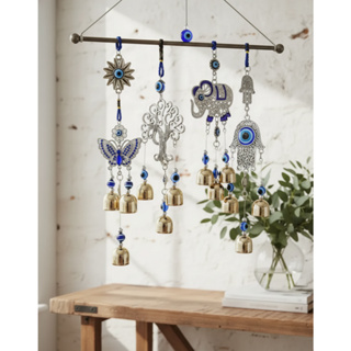 Sino dos ventos olho grego coruja elefante borboleta mao de fátima árvore da vida em Oferta na Shopee