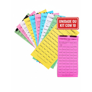 Cartela de Rifa com 25 30 50 100 150 200 nomes times PREÇO UNITÁRIO desconto em quantidade maior em Oferta na Shopee
