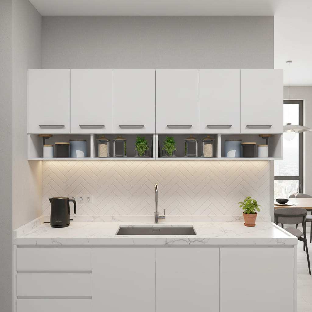 Kit Cozinha Modular Compacta 2 Armários Parede 3 Portas Móveis Bonatto em Oferta na Shopee