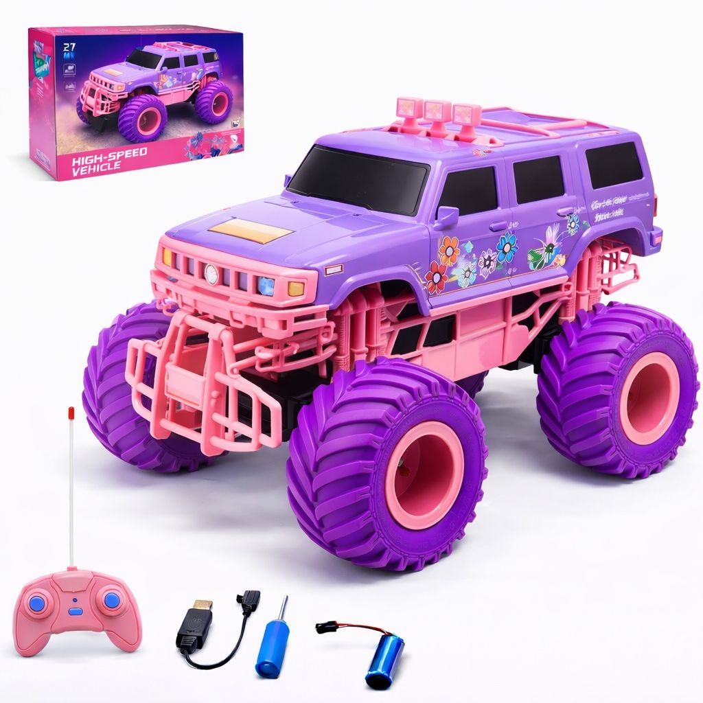 Jeep De Controle Remoto Brinquedo Off-road Rosa Alta Velocidade Roda Grande Para Terra Caminhonete em Oferta na Shopee