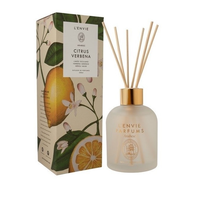 Difusor De Perfume Citrus Verbena 200ml Lenvie Vidro