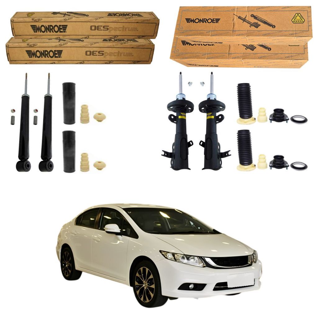 KIT 4 AMORTECEDOR CIVIC 2.0 2012 A 2016 MONROE + KIT