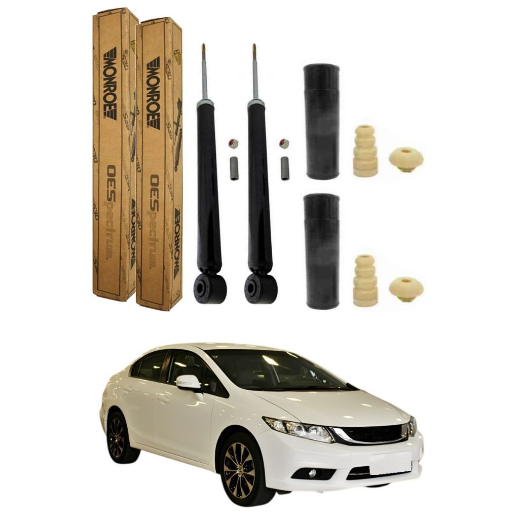 PAR AMORTECEDOR TRASEIRO CIVIC 2.0 2012 A 2016 MONROE + KIT