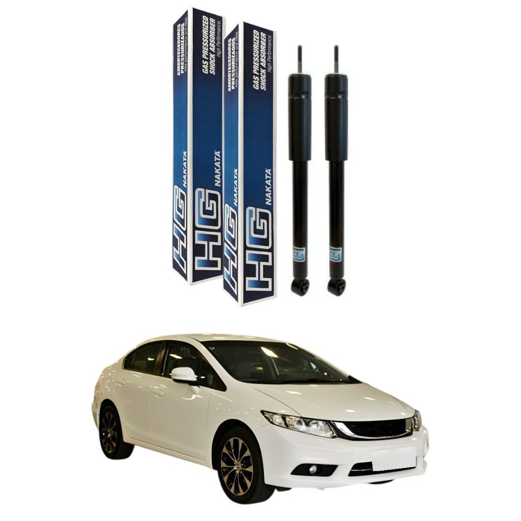 PAR AMORTECEDOR TRASEIRO CIVIC 2.0 2012 A 2016 NAKATA + KIT