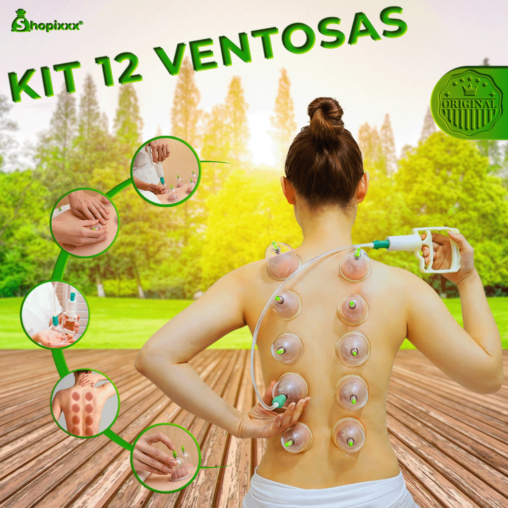 Kit 12 Ventosas Copo Massageador Conjunto Para Massagem De Sucção Ventosaterapia Acupuntura Massoterapia em Oferta na Shopee