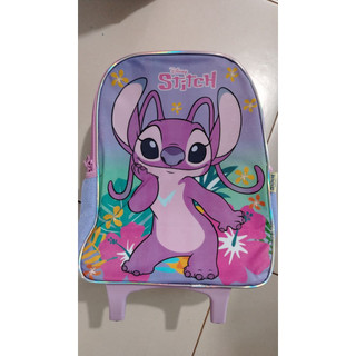 mochila stitch e angel + lancheira