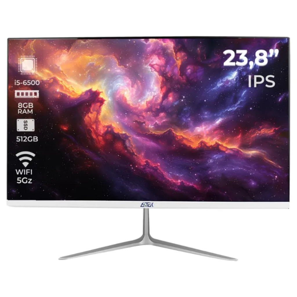 Computador All In One 23.8” Full HD IPS i5 SSD 512GB 8GB RAM WiFi Rápido para Home Office e Estudos