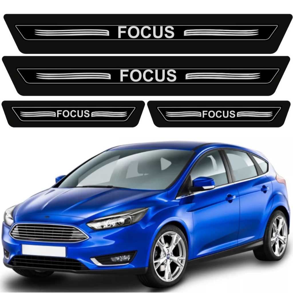 Kit Soleiras Protetor Porta Ford Focus Hatch Sedan 2008 2009 2010 2011 2012 2013 2014