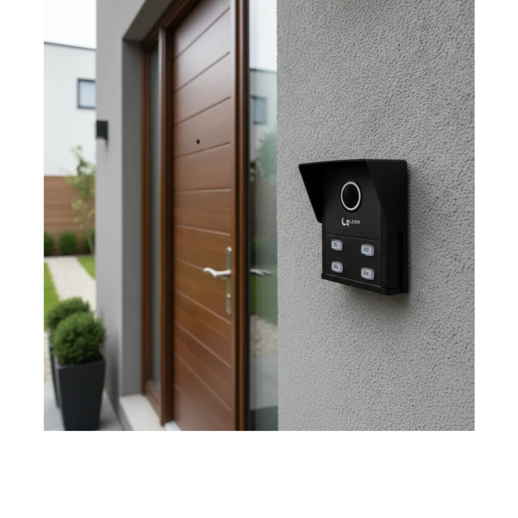 Porteiro Eletrônico Líder LR804 Coletivo 4 Pontos Interfone Preto