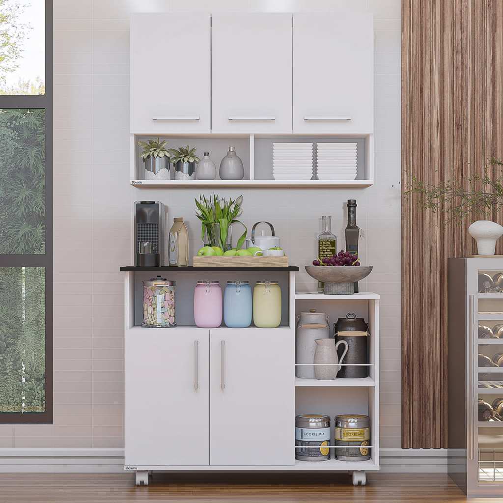 Armário 3 Portas E Balcão Cantinho Do Café Móveis Bonatto em Oferta na Shopee